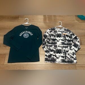 Abercrombie & Fitch Kids Long Sleeve Tees - Navy and Black Tie-Dye